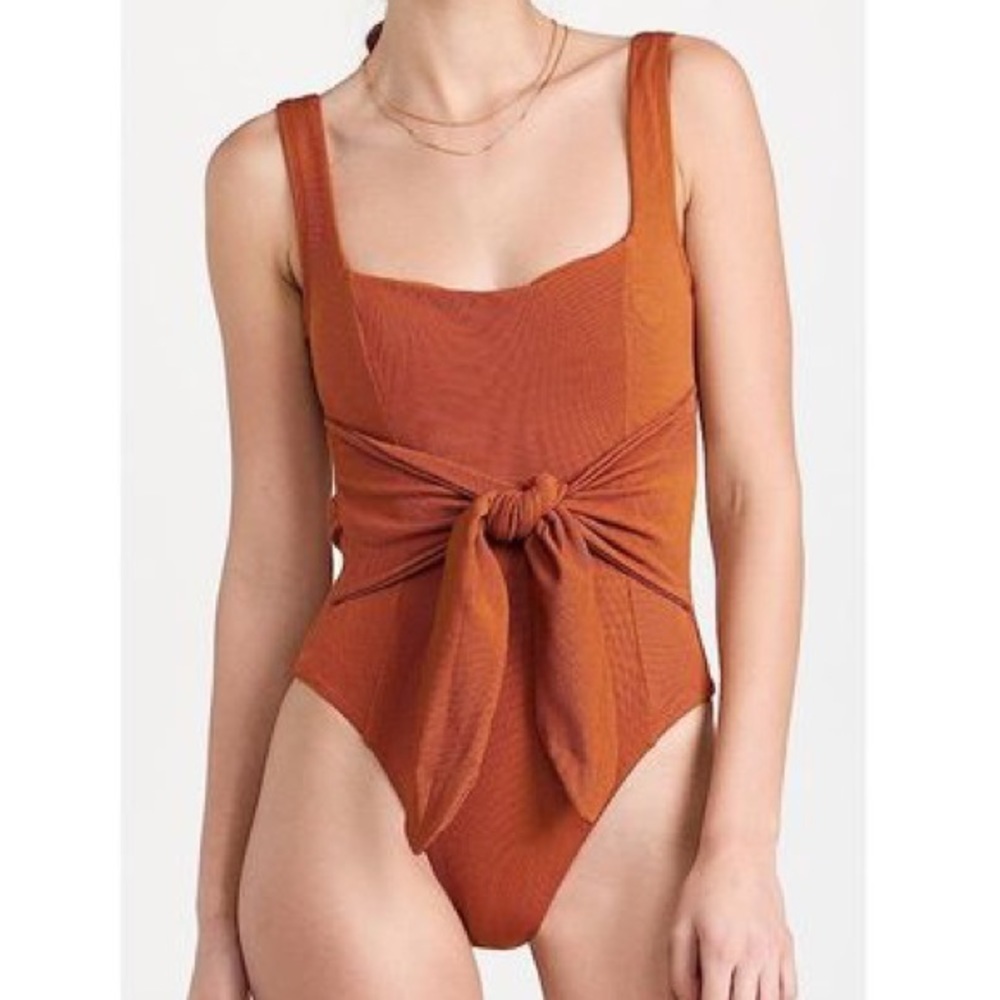 l*space Rust Tie-Front One-Piece Swimsuit